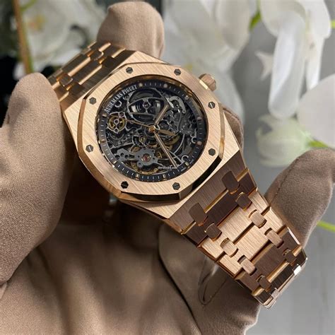 audemars piguet openworked rose gold|Audemars Piguet rose gold skeleton.